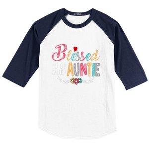 Blessed To Be Called Auntie Colorful Art MotherS Day Baseball Sleeve Shirt