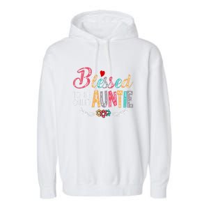 Blessed To Be Called Auntie Colorful Art MotherS Day Garment-Dyed Fleece Hoodie