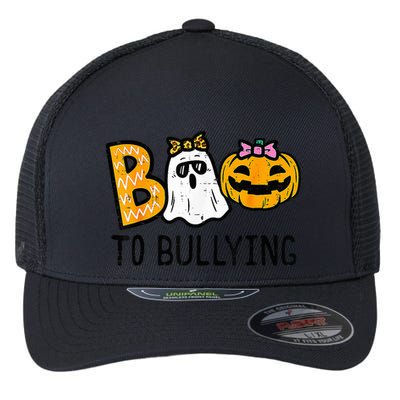 Boo To Bullying Ghost Pumpkin Orange Anti Bully Unity Day Flexfit Unipanel Trucker Cap