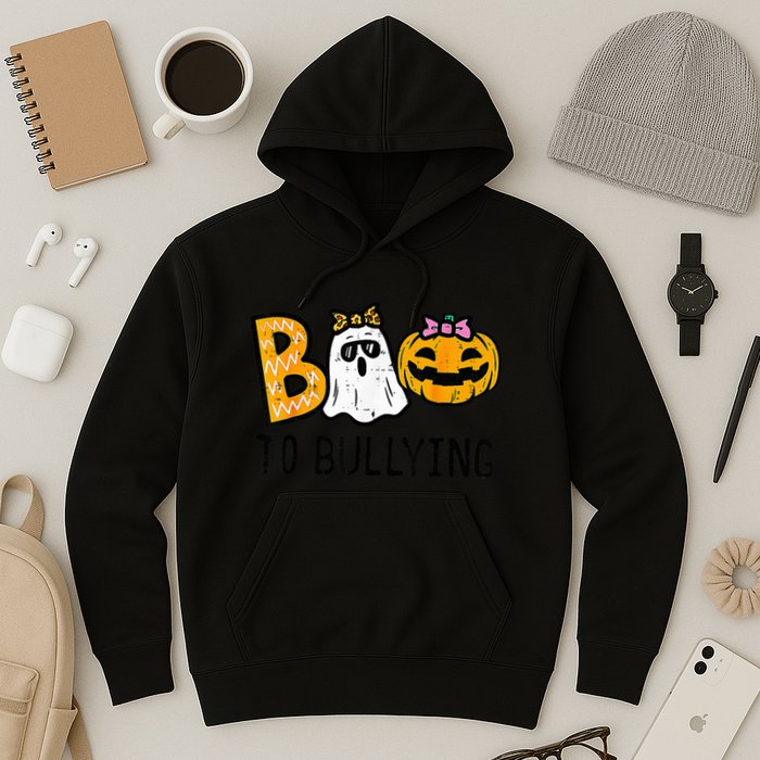 Boo To Bullying Ghost Pumpkin Orange Anti Bully Unity Day Hoodie