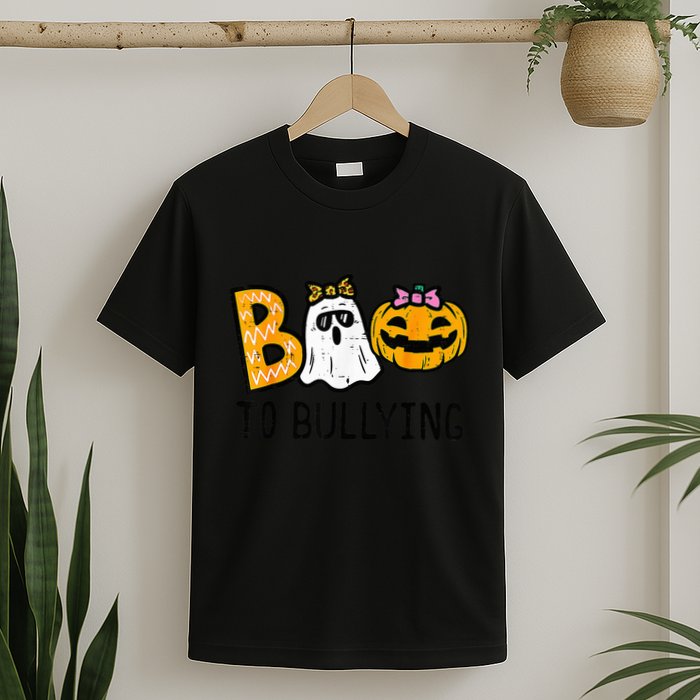 Boo To Bullying Ghost Pumpkin Orange Anti Bully Unity Day T-Shirt