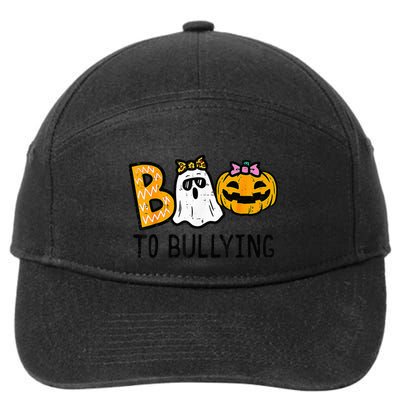 Boo To Bullying Ghost Pumpkin Orange Anti Bully Unity Day 7-Panel Snapback Hat