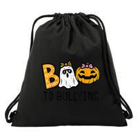 Boo To Bullying Ghost Pumpkin Orange Anti Bully Unity Day Drawstring Bag