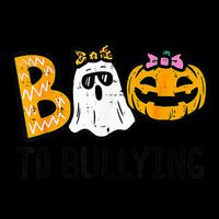 Boo To Bullying Ghost Pumpkin Orange Anti Bully Unity Day Drawstring Bag