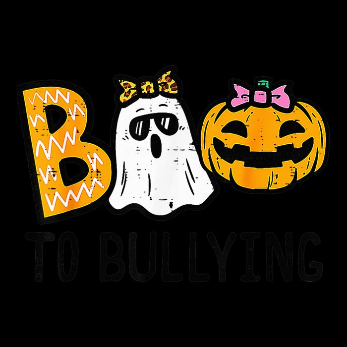 Boo To Bullying Ghost Pumpkin Orange Anti Bully Unity Day Drawstring Bag