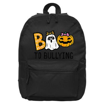 Boo To Bullying Ghost Pumpkin Orange Anti Bully Unity Day 16 in Basic Backpack