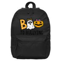 Boo To Bullying Ghost Pumpkin Orange Anti Bully Unity Day 16 in Basic Backpack