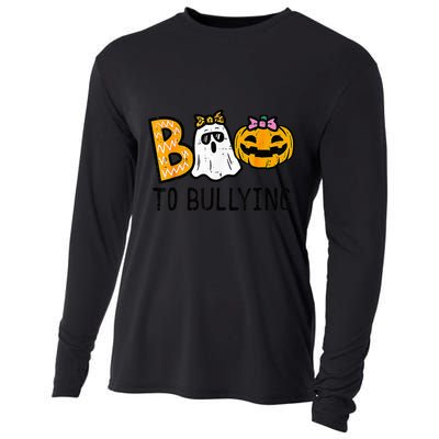 Boo To Bullying Ghost Pumpkin Orange Anti Bully Unity Day Cooling Performance Long Sleeve Crew