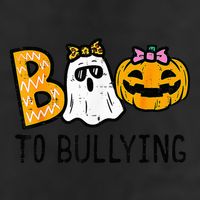Boo To Bullying Ghost Pumpkin Orange Anti Bully Unity Day 25L Jumbo Tote
