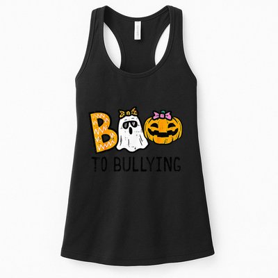 Boo To Bullying Ghost Pumpkin Orange Anti Bully Unity Day Womens Tank Top