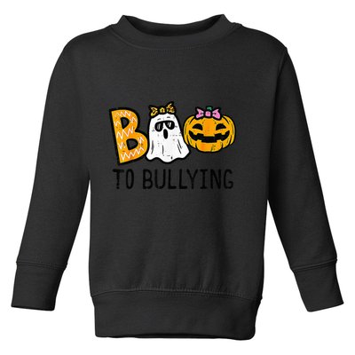Boo To Bullying Ghost Pumpkin Orange Anti Bully Unity Day Toddler Sweatshirt
