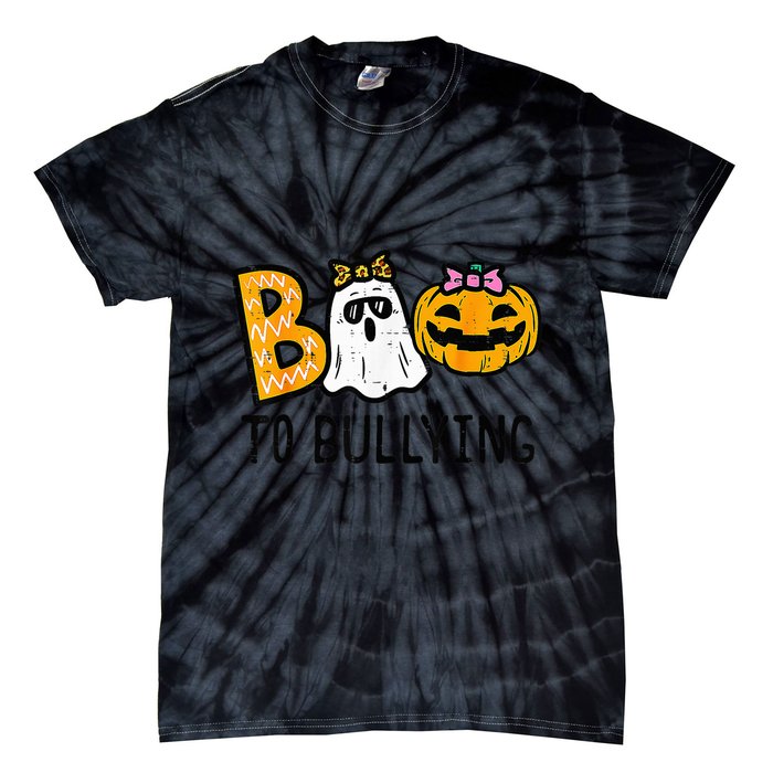 Boo To Bullying Ghost Pumpkin Orange Anti Bully Unity Day Tie-Dye T-Shirt