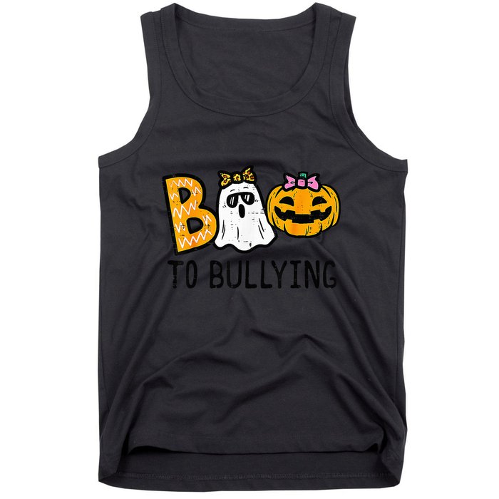 Boo To Bullying Ghost Pumpkin Orange Anti Bully Unity Day Tank Top