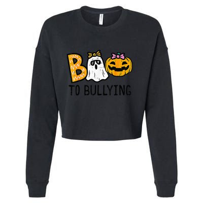 Boo To Bullying Ghost Pumpkin Orange Anti Bully Unity Day Cropped Pullover Crew
