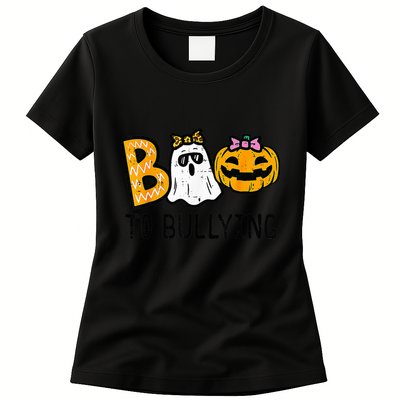 Boo To Bullying Ghost Pumpkin Orange Anti Bully Unity Day Womens T-Shirt