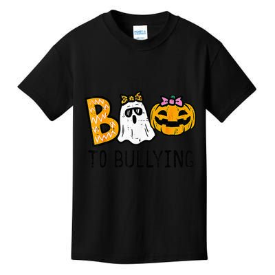 Boo To Bullying Ghost Pumpkin Orange Anti Bully Unity Day Kids T-Shirt