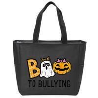 Boo To Bullying Ghost Pumpkin Orange Anti Bully Unity Day Zip Tote Bag