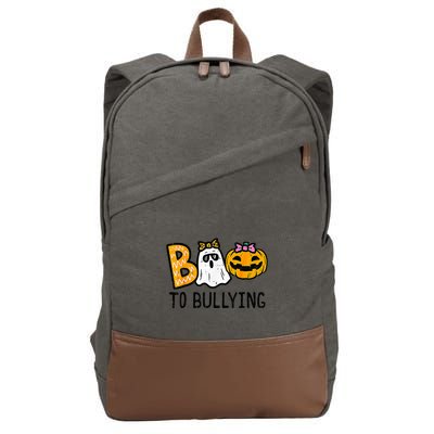 Boo To Bullying Ghost Pumpkin Orange Anti Bully Unity Day Cotton Canvas Backpack