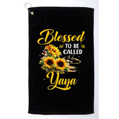 Blessed to be called Yaya Mother's Day Sunflower Lovers Platinum Collection Golf Towel