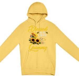 Blessed To Be Called Grammy Mother's Day Sunflower Lovers Premium Pullover Hoodie