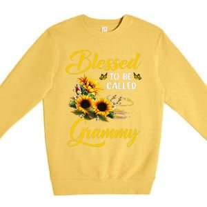 Blessed To Be Called Grammy Mother's Day Sunflower Lovers Premium Crewneck Sweatshirt