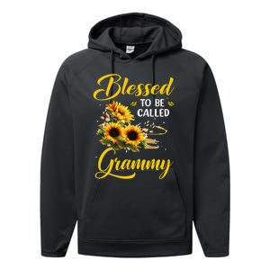 Blessed To Be Called Grammy Mother's Day Sunflower Lovers Performance Fleece Hoodie