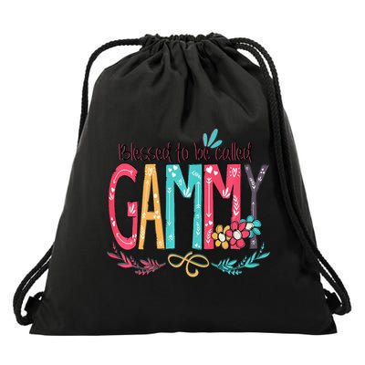 Blessed To Be Called Gammy Colorful Grandma Drawstring Bag