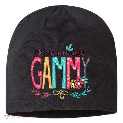 Blessed To Be Called Gammy Colorful Grandma Sustainable Beanie