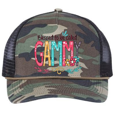 Blessed To Be Called Gammy Colorful Grandma Retro Rope Trucker Hat Cap