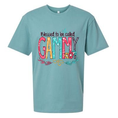 Blessed To Be Called Gammy Colorful Grandma Sueded Cloud Jersey T-Shirt