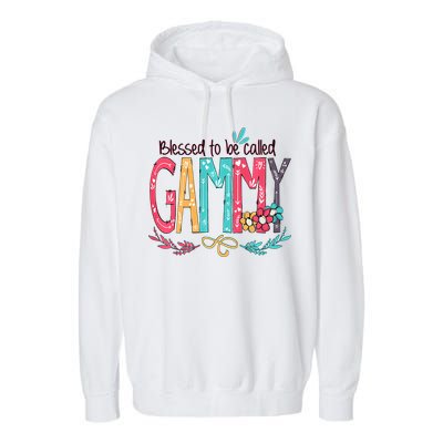 Blessed To Be Called Gammy Colorful Grandma Garment-Dyed Fleece Hoodie