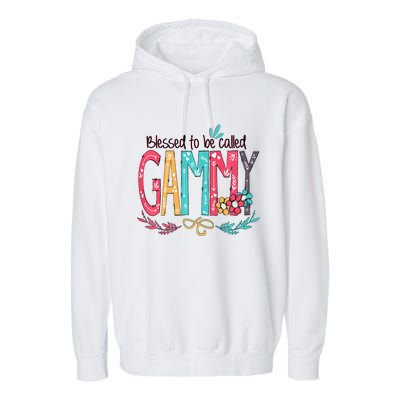 Blessed To Be Called Gammy Colorful Grandma Garment-Dyed Fleece Hoodie