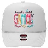 Blessed To Be Called Gammy Colorful Grandma High Crown Mesh Back Trucker Hat