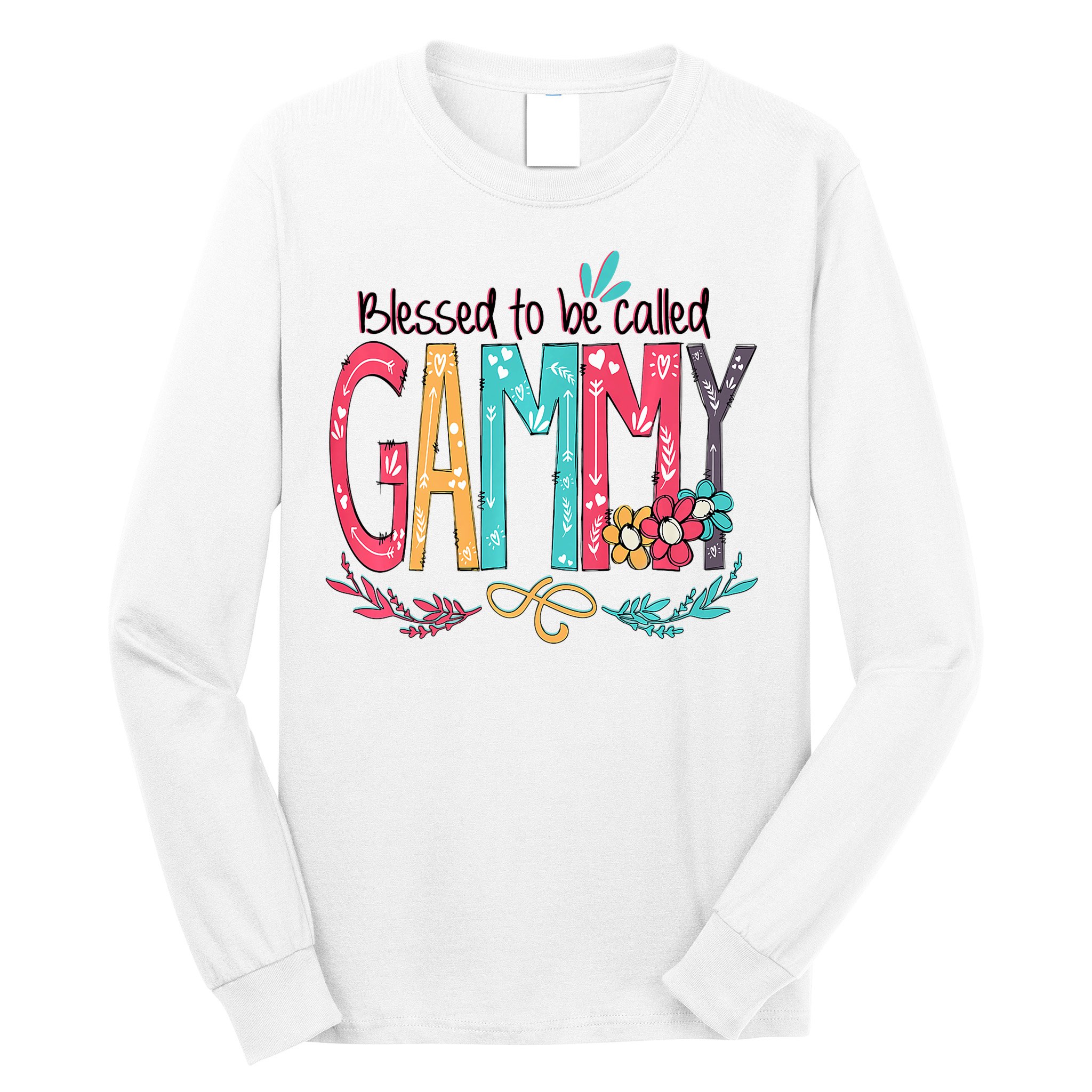 Blessed To Be Called Gammy Colorful Grandma Long Sleeve Shirt