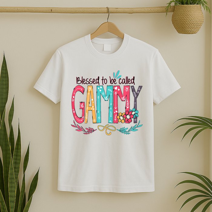 Blessed To Be Called Gammy Colorful Grandma T-Shirt