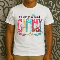 Blessed To Be Called Gammy Colorful Grandma T-Shirt
