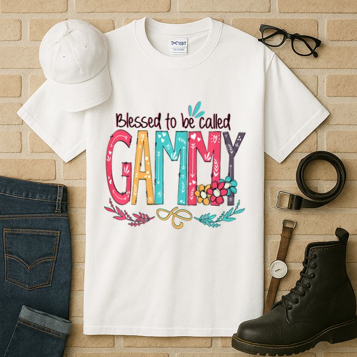 Blessed To Be Called Gammy Colorful Grandma Tall T-Shirt