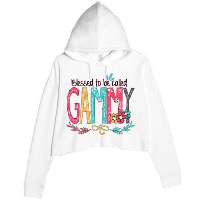 Blessed To Be Called Gammy Colorful Grandma Crop Fleece Hoodie