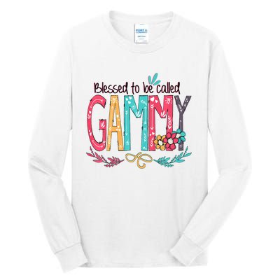 Blessed To Be Called Gammy Colorful Grandma Tall Long Sleeve T-Shirt