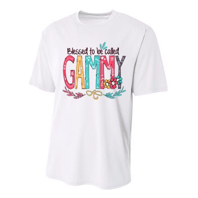 Blessed To Be Called Gammy Colorful Grandma Performance Sprint T-Shirt