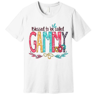 Blessed To Be Called Gammy Colorful Grandma Premium T-Shirt