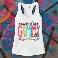 Blessed To Be Called Gammy Colorful Grandma Womens Tank Top