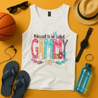 Blessed To Be Called Gammy Colorful Grandma Tank Top