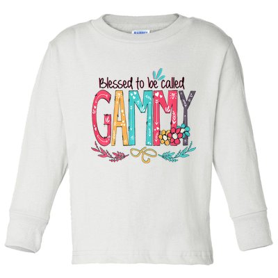Blessed To Be Called Gammy Colorful Grandma Toddler Long Sleeve Shirt