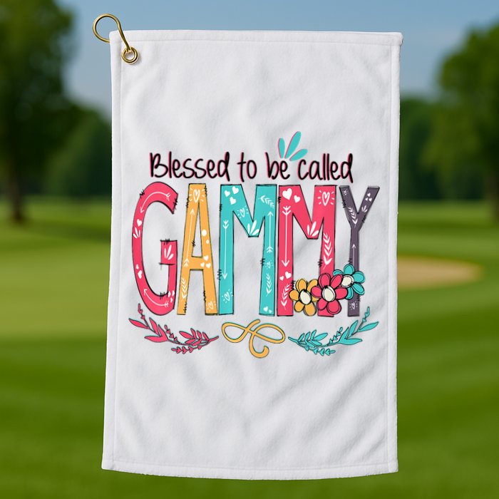 Blessed To Be Called Gammy Colorful Grandma Golf Towel
