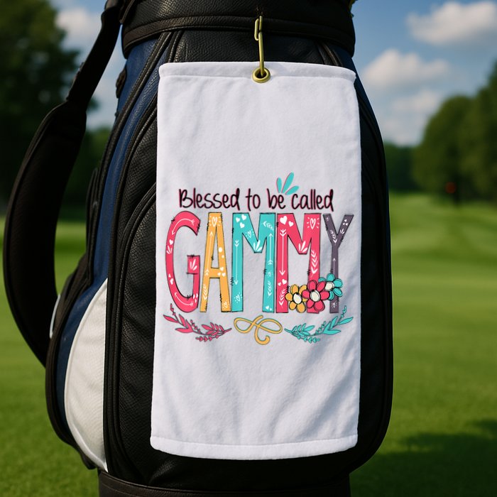 Blessed To Be Called Gammy Colorful Grandma Golf Towel