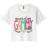 Blessed To Be Called Gammy Colorful Grandma Crop Top