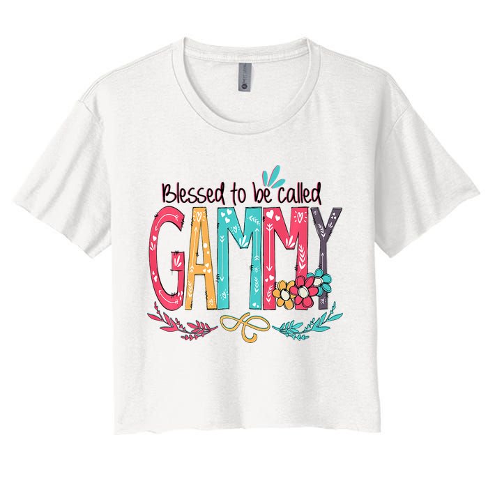 Blessed To Be Called Gammy Colorful Grandma Crop Top
