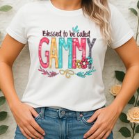 Blessed To Be Called Gammy Colorful Grandma Womens T-Shirt