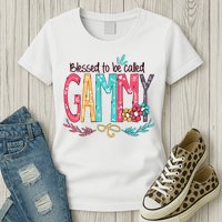 Blessed To Be Called Gammy Colorful Grandma Womens T-Shirt